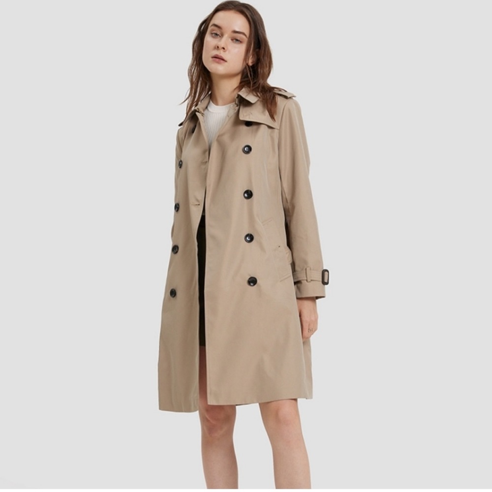 Knew high Trench Coat with plaid design lining